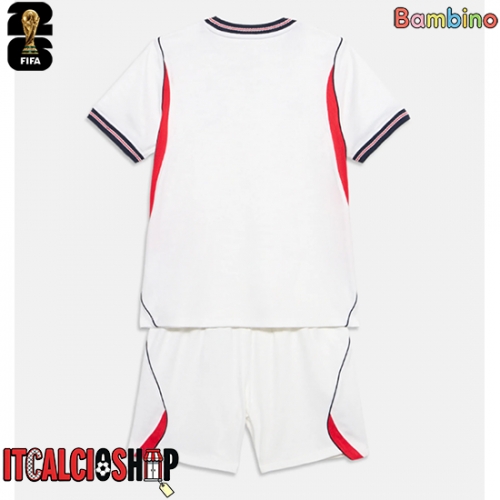 Inghilterra Prima Maglia Bambino Mondiali 2026 Manica Corta (+ Pantaloni corti)